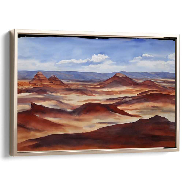 Tranquil Brushstroke Symphony: Serene Watercolor Landscape Canvas Art Print