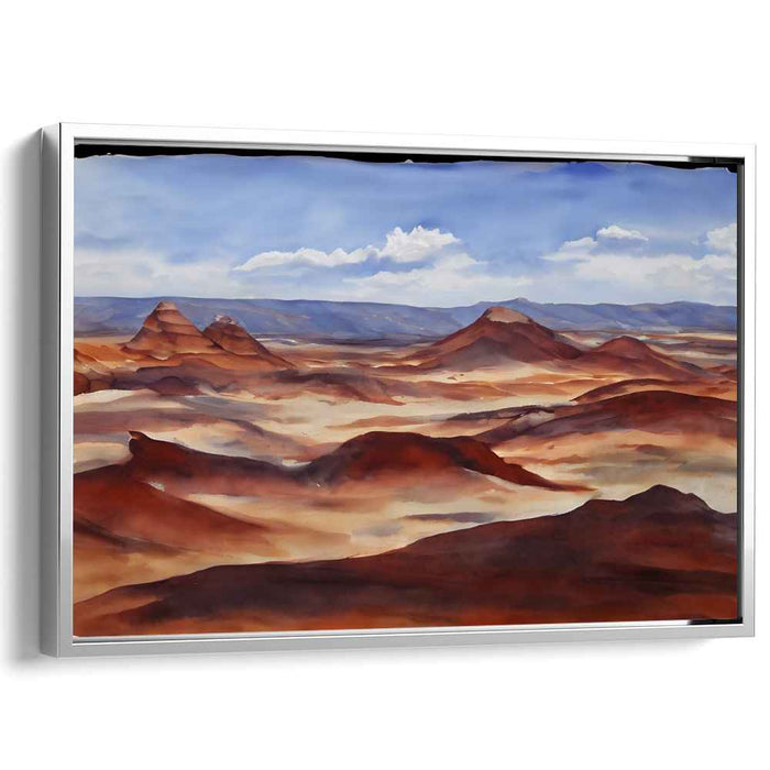 Tranquil Brushstroke Symphony: Serene Watercolor Landscape Canvas Art Print