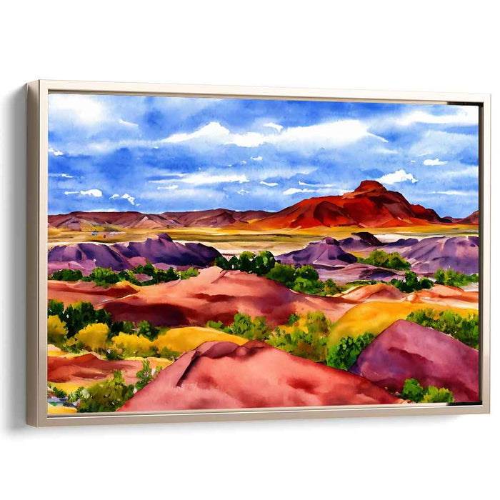 Colorful Wisps in Motion: Vivid Watercolor Landscape Canvas Art Print
