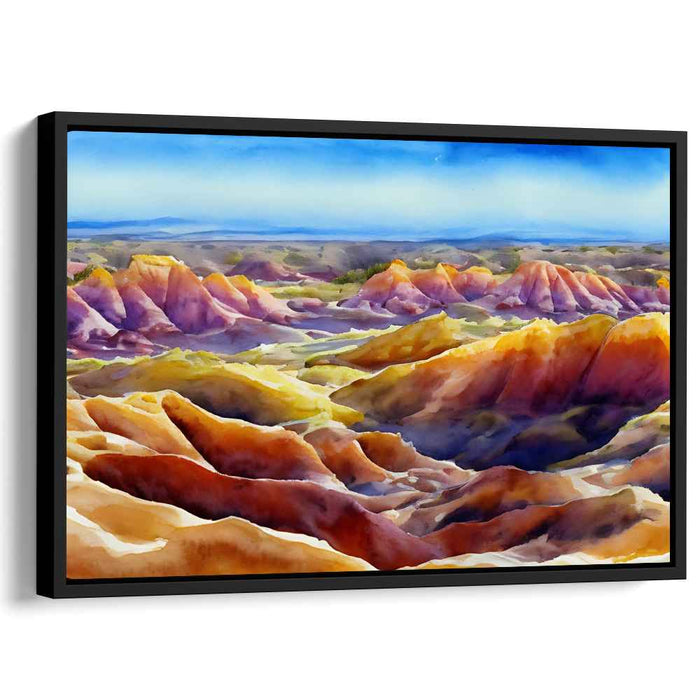 Desert Mirage Palette: Watercolor Panorama of Arid Cliffs