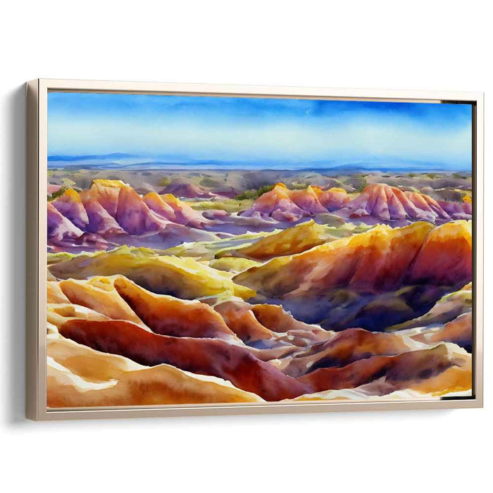 Desert Mirage Palette: Watercolor Panorama of Arid Cliffs