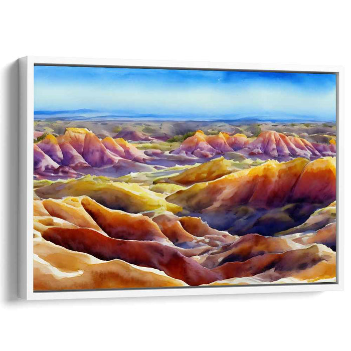 Desert Mirage Palette: Watercolor Panorama of Arid Cliffs