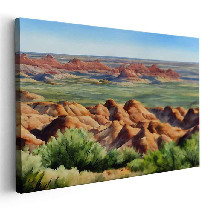 Misty Echoes Reflections: Serene Watercolor Landscape