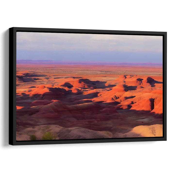Blaze Embers on Mountain Peaks: Fiery Red Sunset Over Rugged Terrain Canvas Art