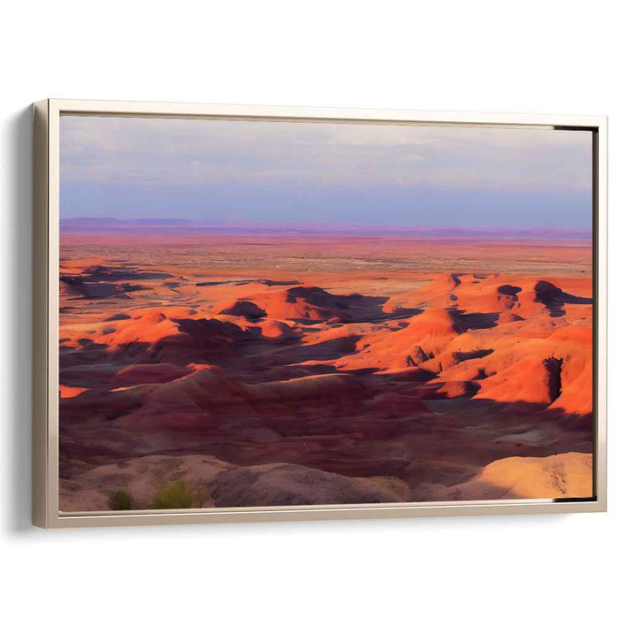 Blaze Embers on Mountain Peaks: Fiery Red Sunset Over Rugged Terrain Canvas Art