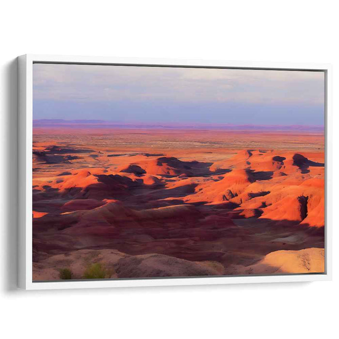 Blaze Embers on Mountain Peaks: Fiery Red Sunset Over Rugged Terrain Canvas Art