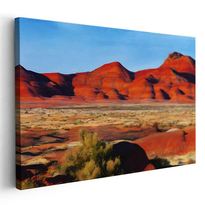 Crimson Canyon Impression: Photorealistic Red Rock Landscape Canvas Art Print