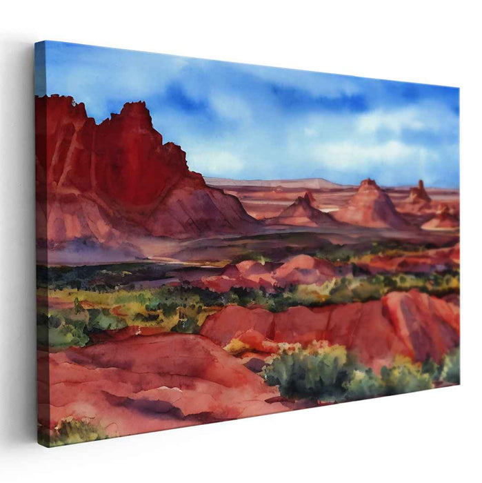 Canyon Rouge Rhapsody: Watercolor Red Rock Canyon