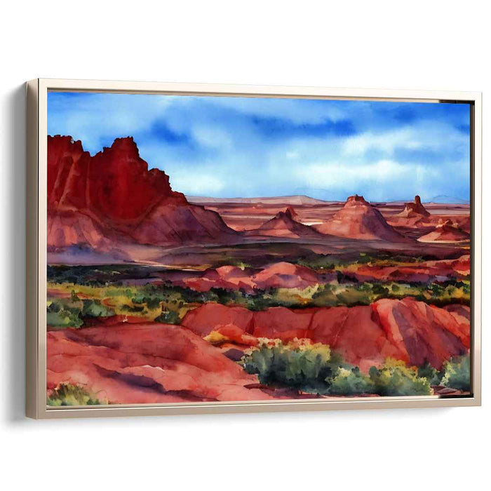 Canyon Rouge Rhapsody: Watercolor Red Rock Canyon