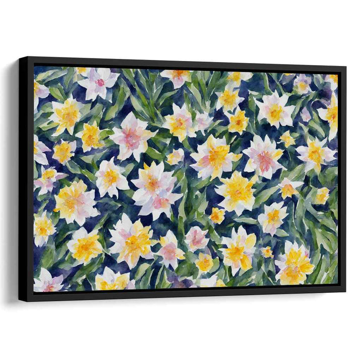 Blossoming Watercolor Ballad: Watercolor Floral Symphony Canvas Art Print