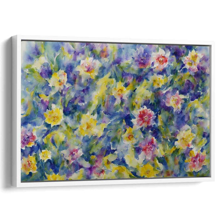 Petal Symphony Canvas Print: Watercolor Floral Garden Canvas Art Print