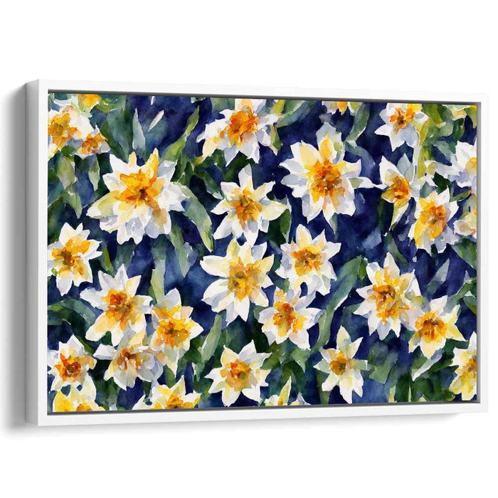 Blossoming Serenity: Watercolor Floral Garden Canvas Art Print
