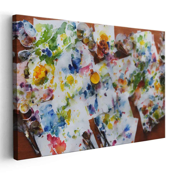 Creative Symphony: Abstract Watercolor Canvas Art Print