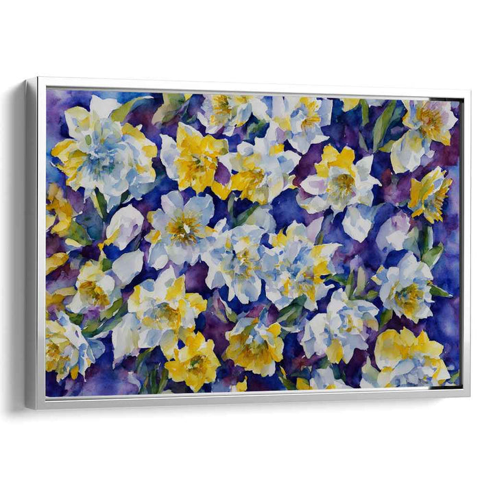 Blossom Melody Dreamscape: Watercolor Symphony of Spring Flowers Canvas Art
