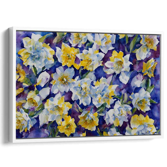 Blossom Melody Dreamscape: Watercolor Symphony of Spring Flowers Canvas Art