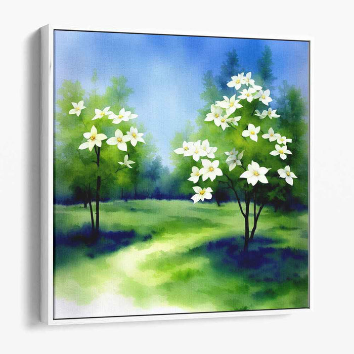 Emerging Green Canopy: Springtime Forest Canvas Art