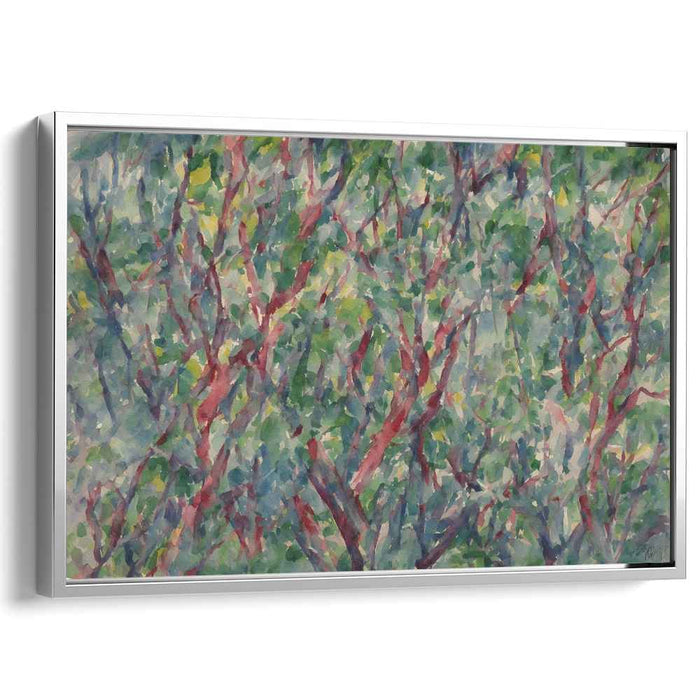 Lush Abstract: Vibrant Branches in Impressionistic Greenery Canvas Art