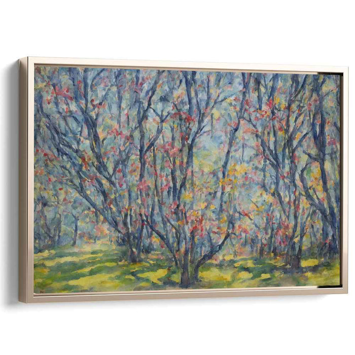 Serene Morning: Impressionist Forest Landscape Canvas Art Print