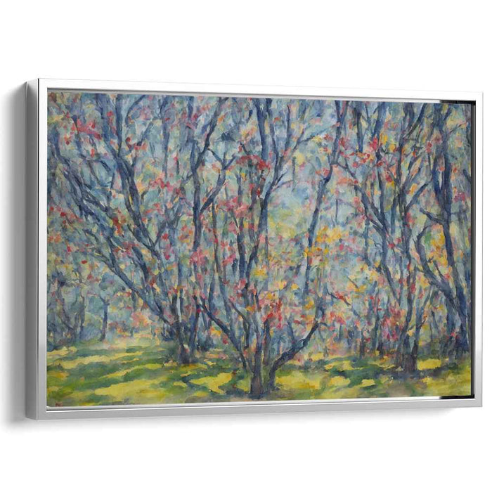 Serene Morning: Impressionist Forest Landscape Canvas Art Print