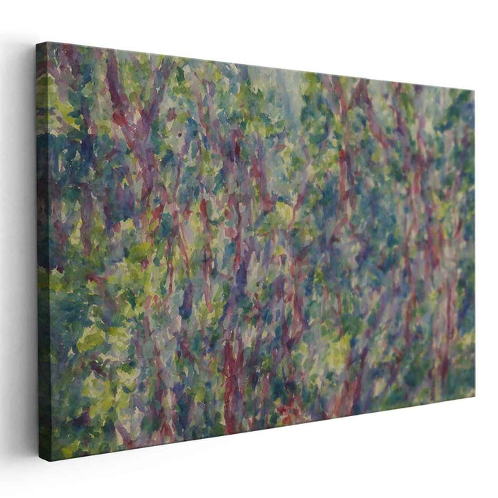 Impressionist Forest Whispers: Abstract Impressionist Woodland Canvas Art Print