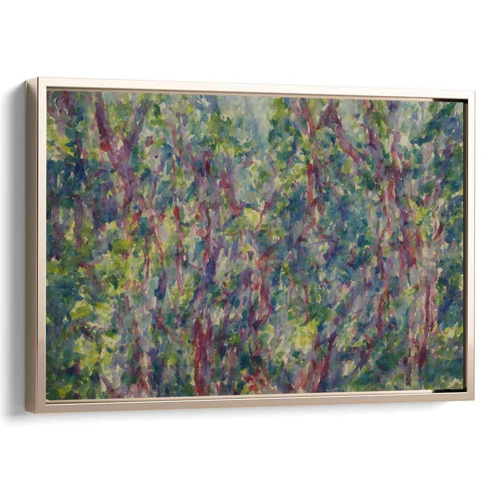 Impressionist Forest Whispers: Abstract Impressionist Woodland Canvas Art Print