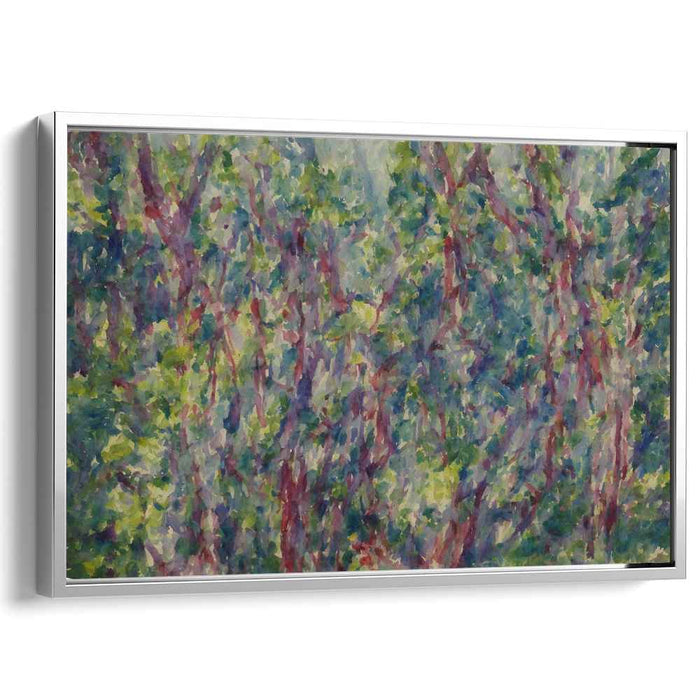 Impressionist Forest Whispers: Abstract Impressionist Woodland Canvas Art Print
