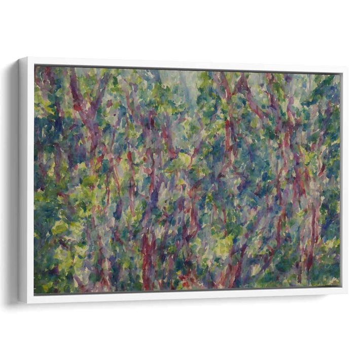 Impressionist Forest Whispers: Abstract Impressionist Woodland Canvas Art Print