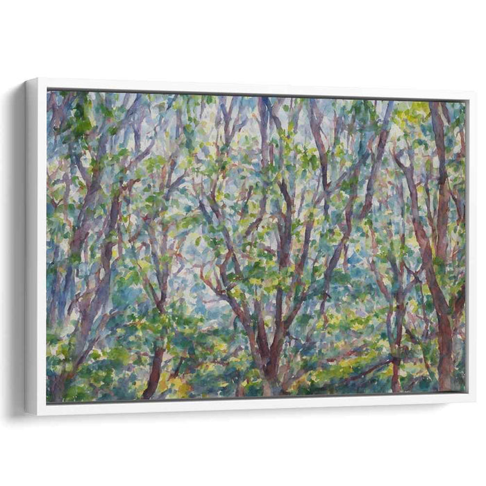 Sunlit Forest Canopy: A Tranquil Impressionist Landscape
