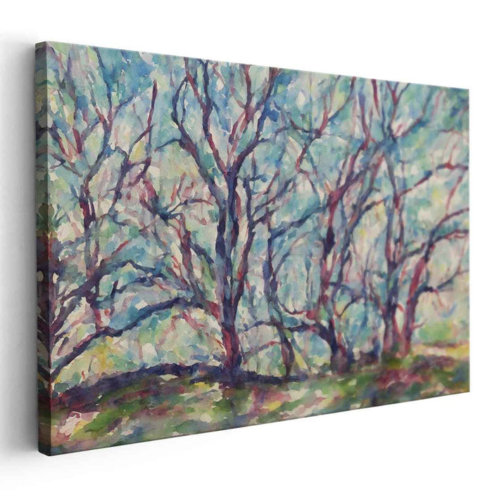 Tranquil Woodland Painting: Serene Watercolor Forest Scene