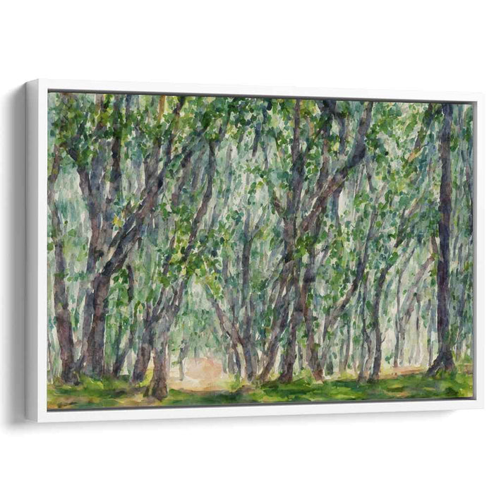 Tranquil Woods Aquarelle View: Serene Forest Watercolor Landscape