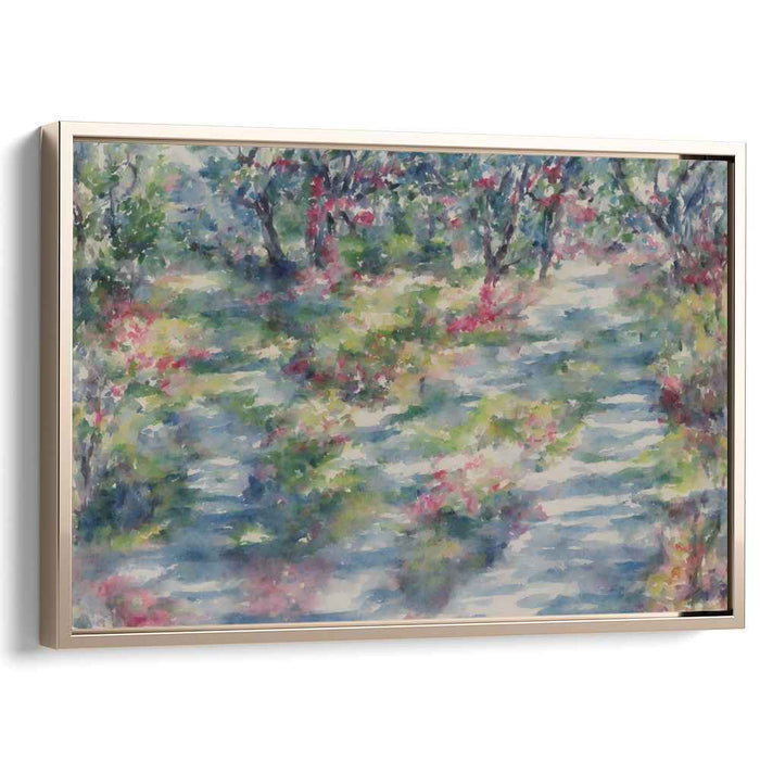 Sunlit Forest Floor: Impressionist Landscape Canvas Art