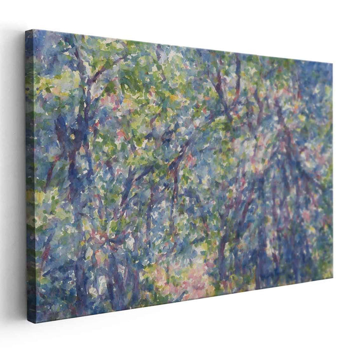 Sunbeams Through Trees: Impressionist Forest Light Canvas Art