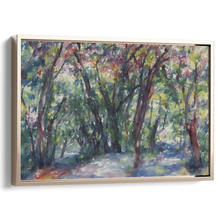 Tranquil Forest Reverie: A Serene Watercolor Forestscape