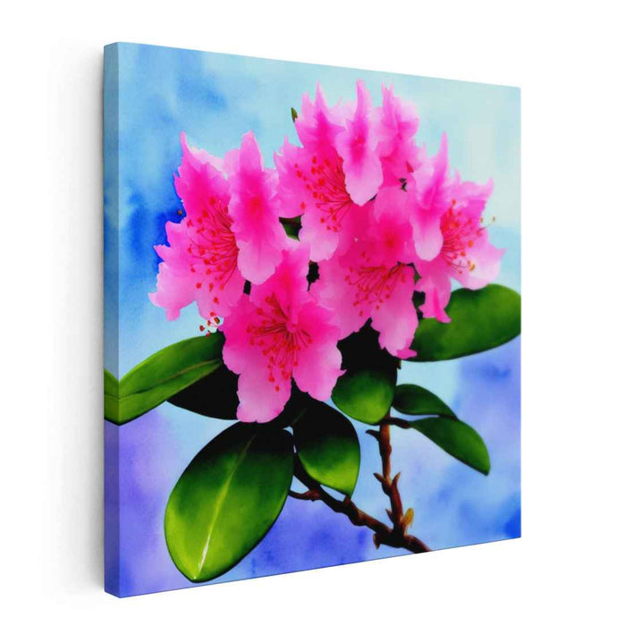 Pink Petal Impression: Impressionist Pink Rhododendron Canvas Art Print