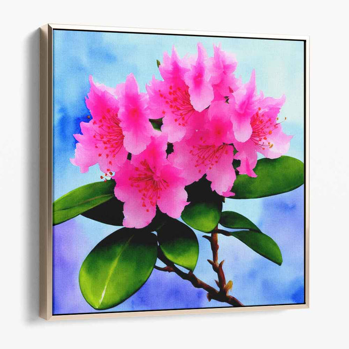 Pink Petal Impression: Impressionist Pink Rhododendron Canvas Art Print