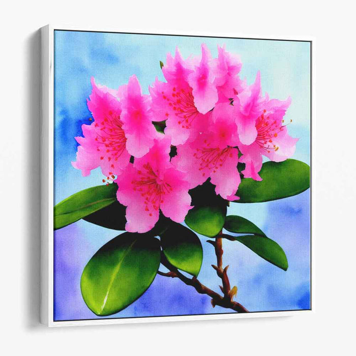 Pink Petal Impression: Impressionist Pink Rhododendron Canvas Art Print