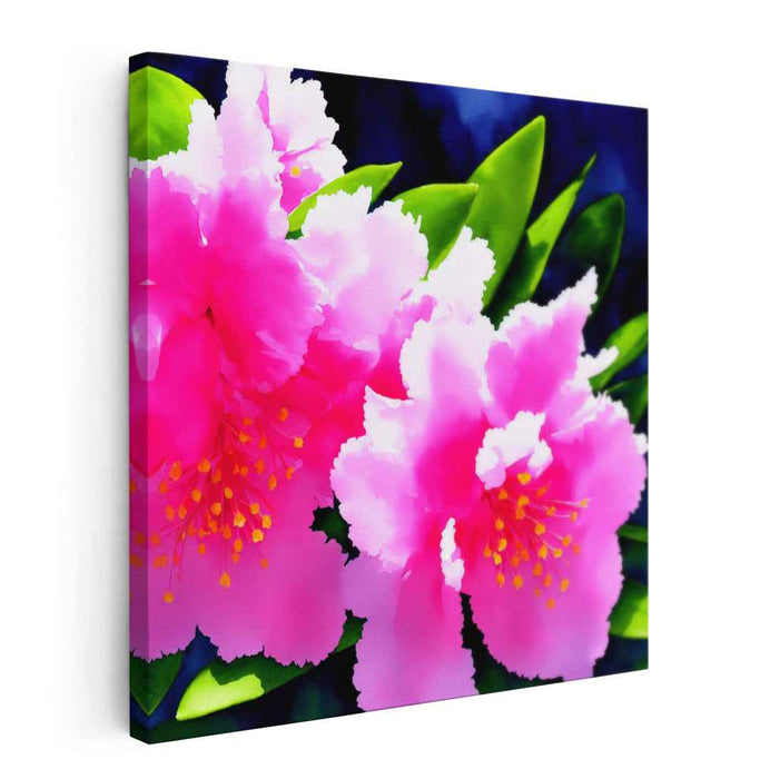 Petals in Blush Bloom: Watercolor Pink Flower Canvas Art Print