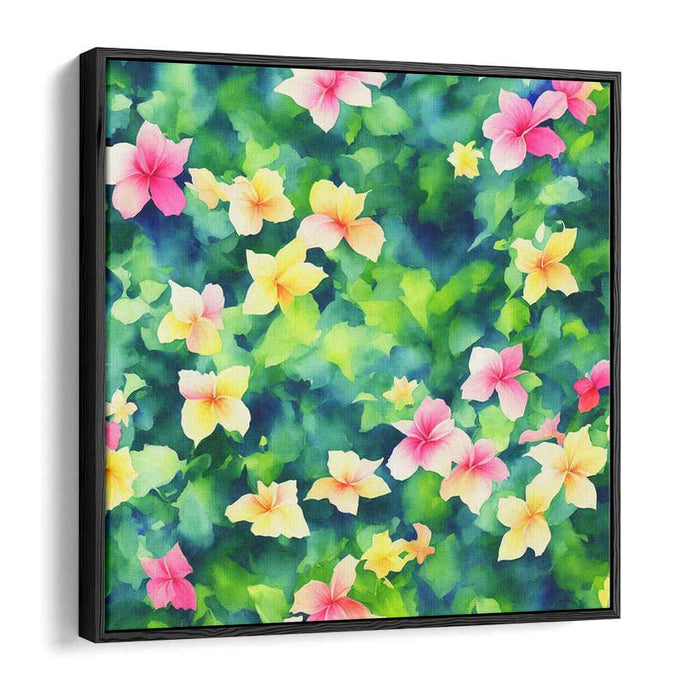 Watercolor Hibiscus Elegance: Lush Watercolor Hibiscus Canvas Art