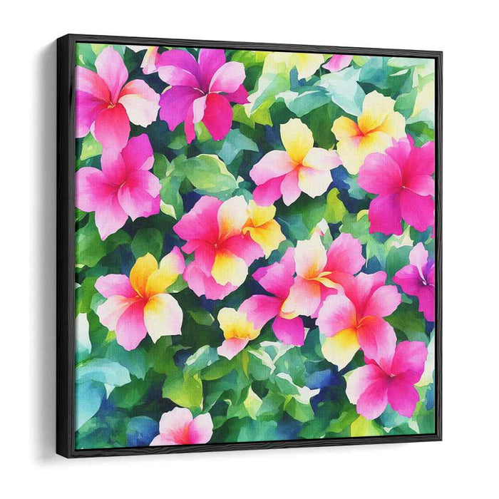 Floral Watercolor Whispers: Impressionist Floral Watercolor Canvas Art Print