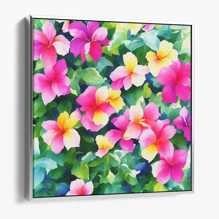 Floral Watercolor Whispers: Impressionist Floral Watercolor Canvas Art Print