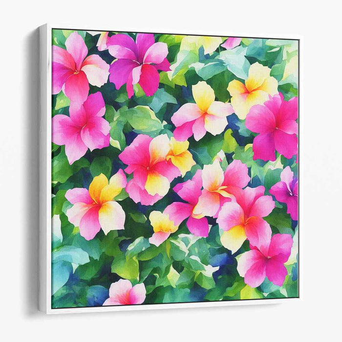 Floral Watercolor Whispers: Impressionist Floral Watercolor Canvas Art Print