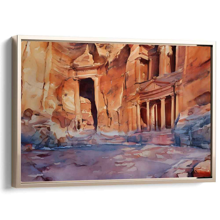 Aqua Mirage Mystique: Watercolor Impressions of Petra's Treasury