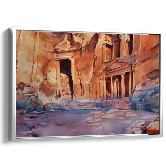 Aqua Mirage Mystique: Watercolor Impressions of Petra's Treasury