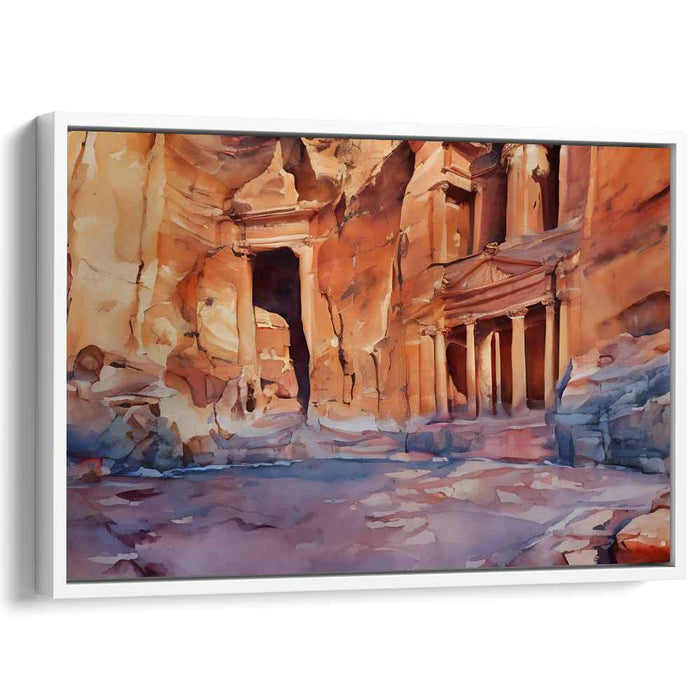 Aqua Mirage Mystique: Watercolor Impressions of Petra's Treasury