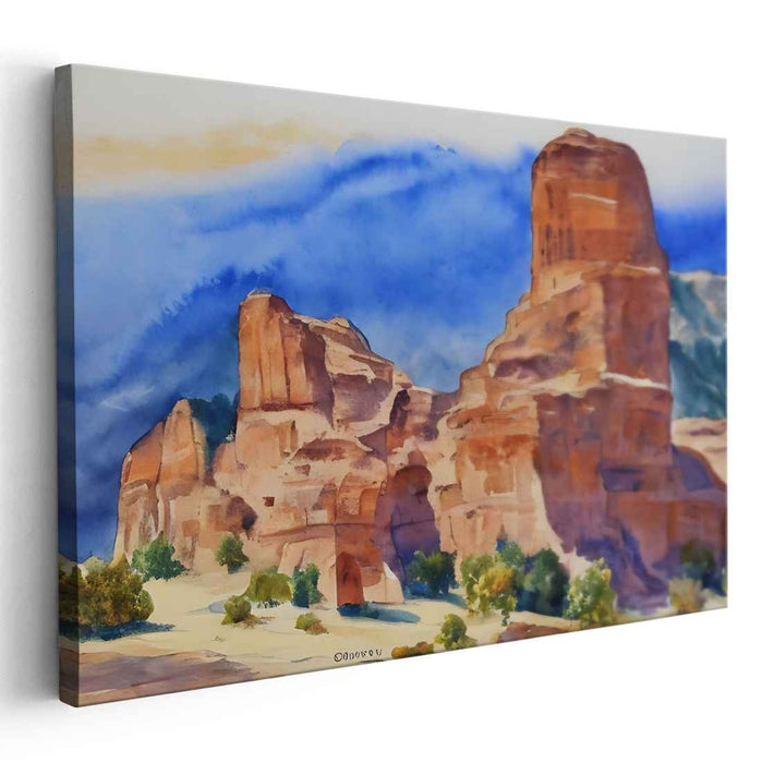 Aqueous Brushstrokes: Watercolor Canvas Art Print