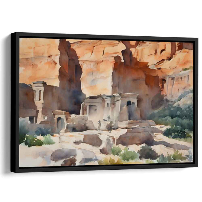 Ethereal Echoes of Serenity: Watercolor Landscape of Timeless Beauty