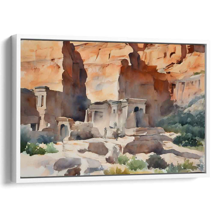 Ethereal Echoes of Serenity: Watercolor Landscape of Timeless Beauty