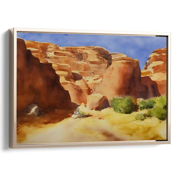 Echoes of Mars Surface: Realistic Red Rock Landscape Canvas Art Print