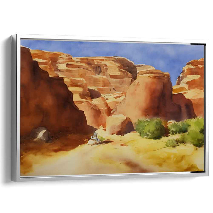 Echoes of Mars Surface: Realistic Red Rock Landscape Canvas Art Print