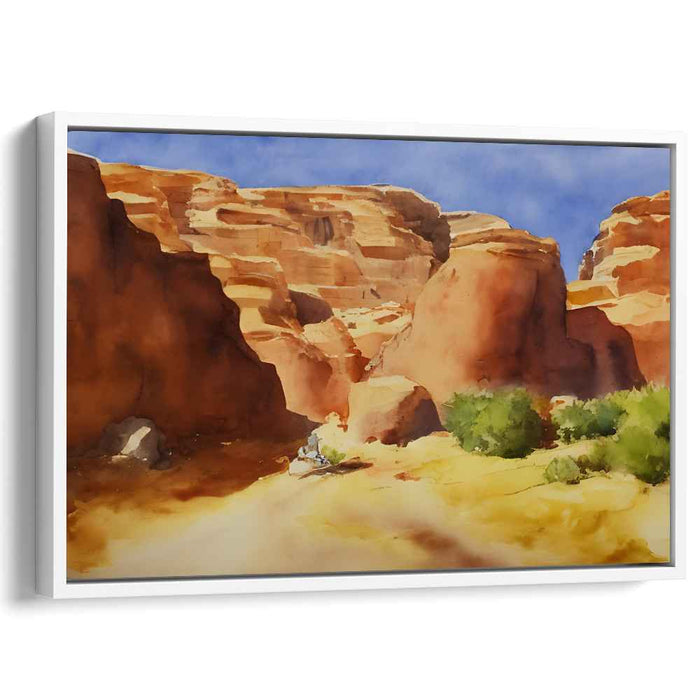 Echoes of Mars Surface: Realistic Red Rock Landscape Canvas Art Print